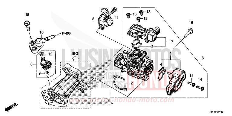 THROTTLE BODY/FUEL INJECTOR for PCX 125 PEARL SIENA RED (R320) from 2017